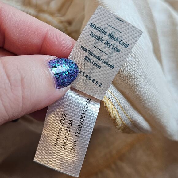 Marine Layer Sofie Smocked Mini Skirt Gold Palm Women's Medium Boho Summer - Picture 5 of 7